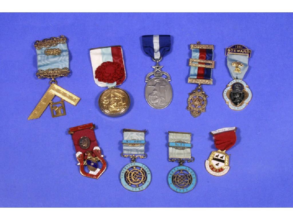 Appraisal: A COLLECTION OF MASONIC MEDALS including a Worcester Lodge No