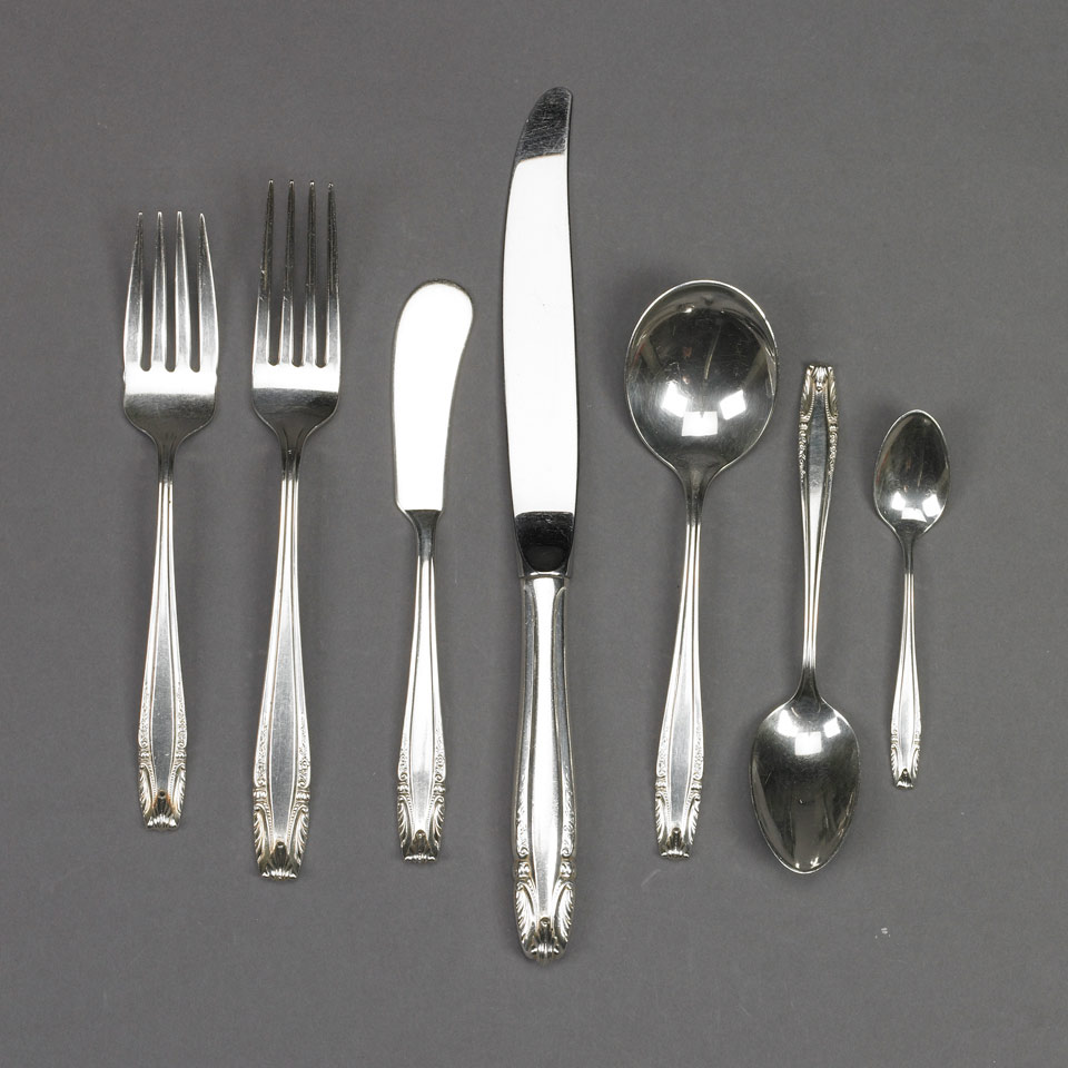 Appraisal: American Silver Stradivari Pattern Flatware Service Wallace Silversmiths Wallingford Ct