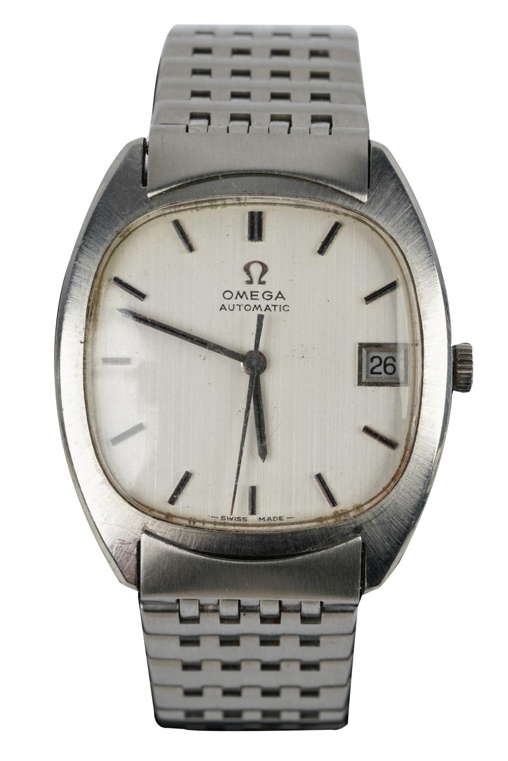 Appraisal: OMEGA STAINLESS STEEL AUTOMATIC WATCHthe dial signed Omega Automatic under