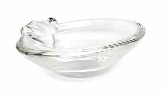 Appraisal: A Steuben Glass Olive Bowl of circular form having an