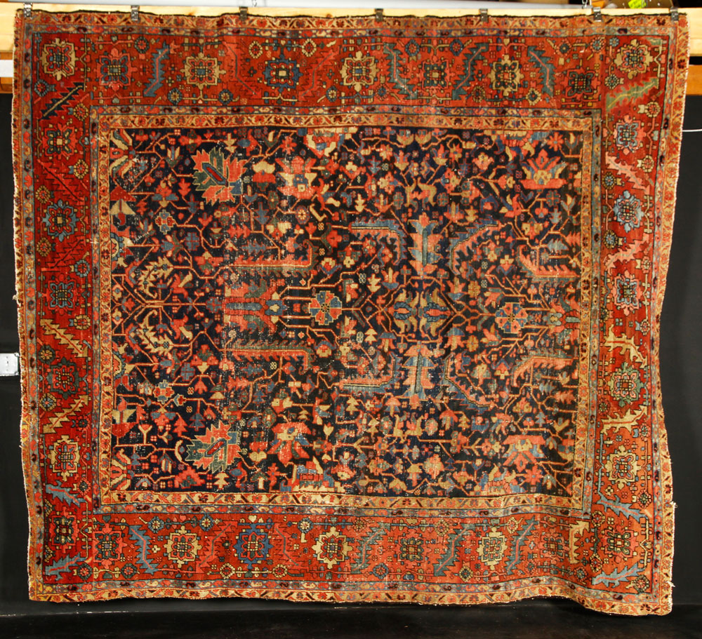 Appraisal: A - Antique Persian Heriz Serapi Carpet Antique Persian Heriz