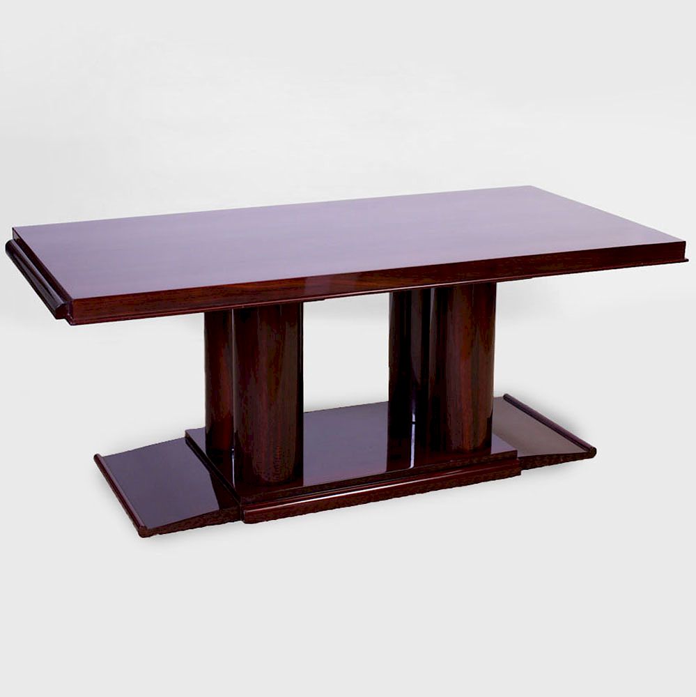 Appraisal: Art Deco Style Mahogany Extension Dining Table x x in