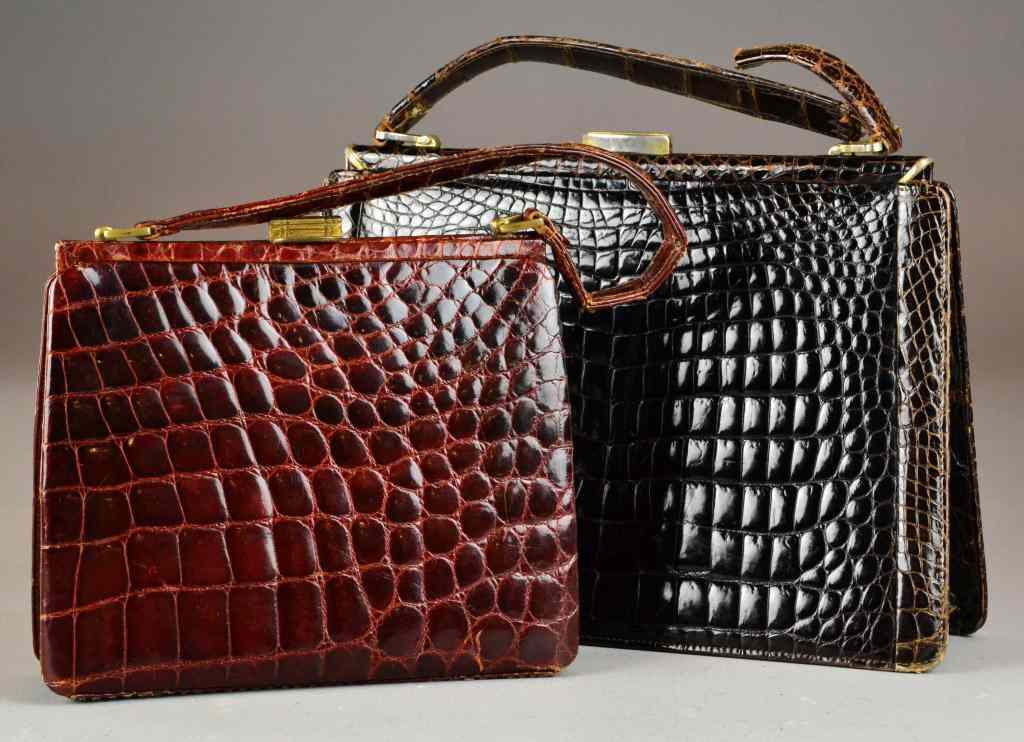 Appraisal: Alligator Ladies HandbagsTo include two alligator purses or handbags largest