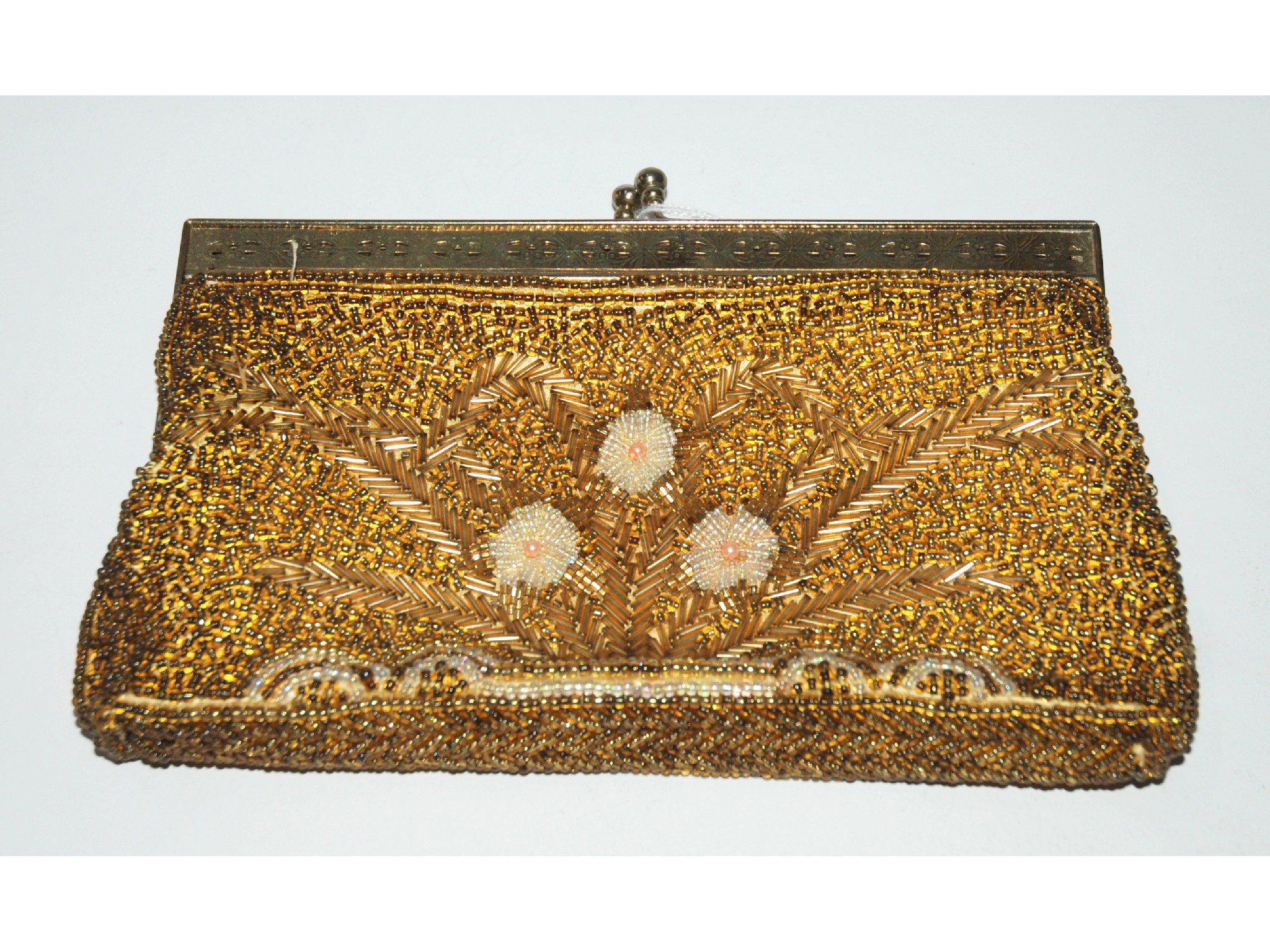 Appraisal: A ladies cocktail purse decorated with a flower spray