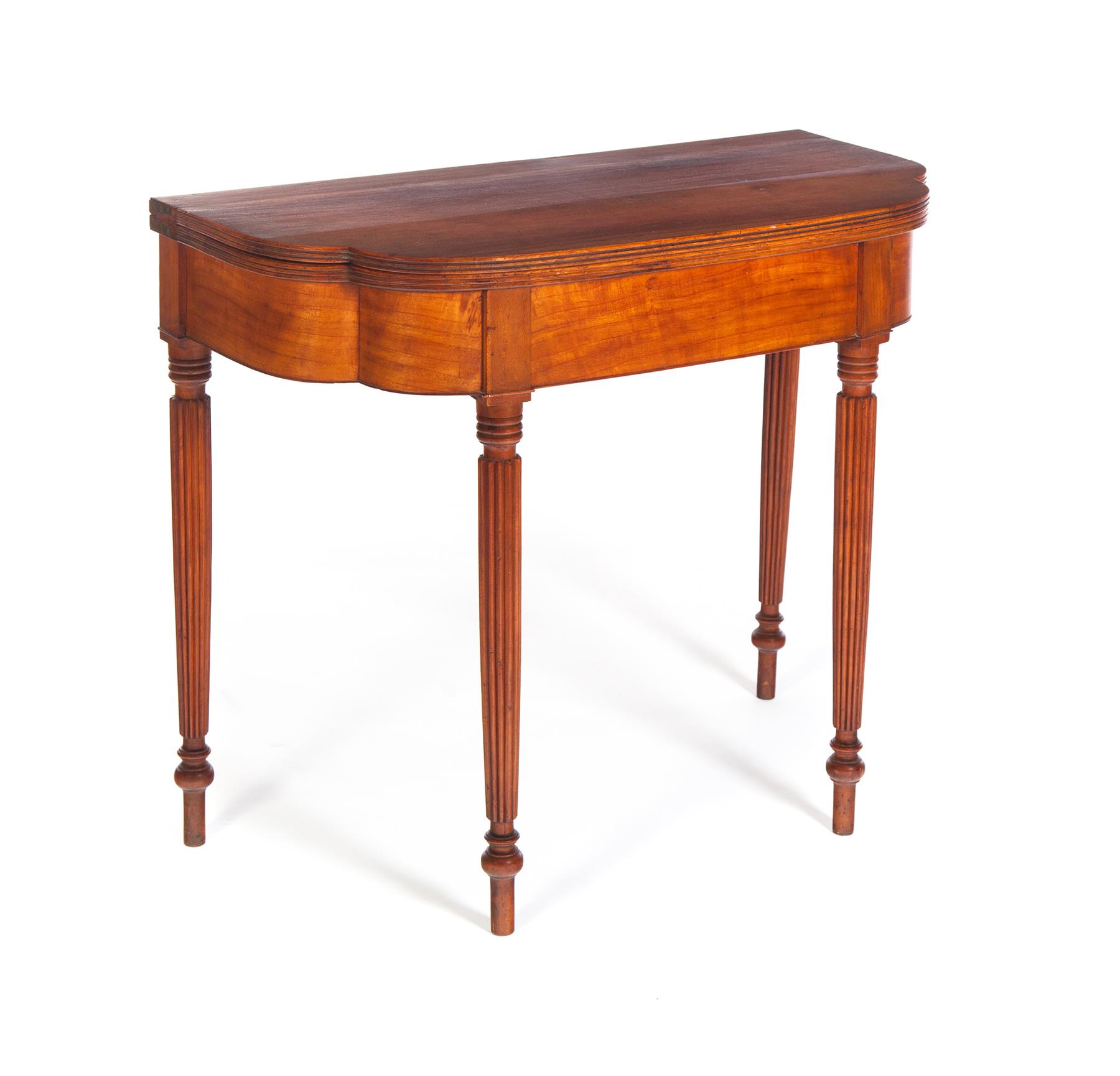 Appraisal: AMERICAN SHERATON CARD TABLE st quarter- th century mahogany and