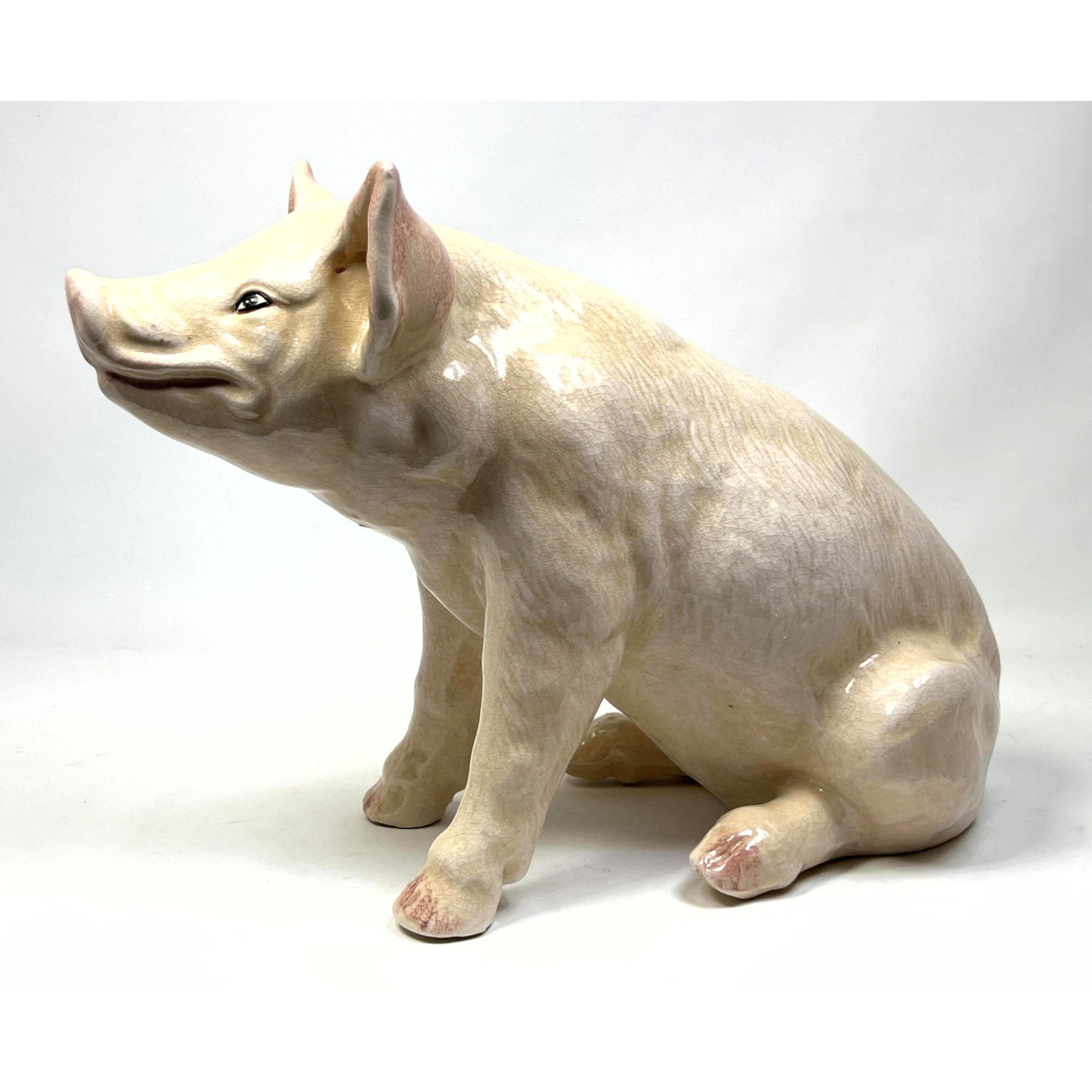 Appraisal: Glazed Italian Ceramic Pig Figure Sculpture Dimensions H inches W