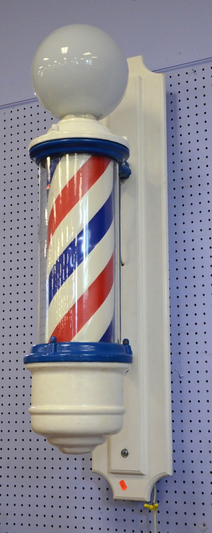 Appraisal: Vintage red white blue barber pole electrified h