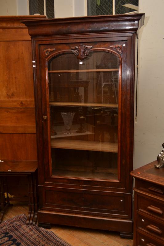 Appraisal: AN EARLY TH C FRENCH GLAZED SINGLE DOOR BOOKCASE