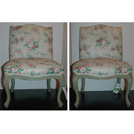 Appraisal: Pair of Louis XV Style Painted Wood Child's Chairs Estimate