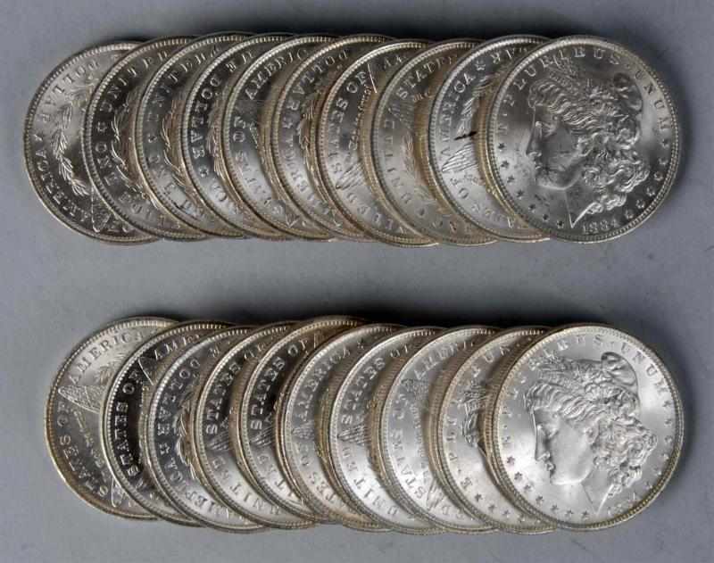 Appraisal: BU Roll of - Morgan Silver Dollars Description coins