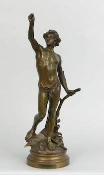 Appraisal: Edward Drouot French - A bronze figure of a man