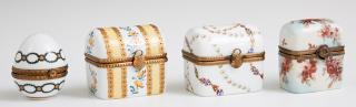 Appraisal: Group of Four French Limoges Miniature Porcelain B Group of