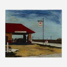 Appraisal: Marjorie Mueller MOBIL OIL oil on canvas h w in