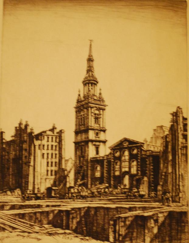 Appraisal: HENRY RUSHBURY CHURCH ETCHING