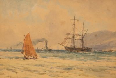 Appraisal: Thomas Bush Hardy - Seascape Ships off the Coast signed