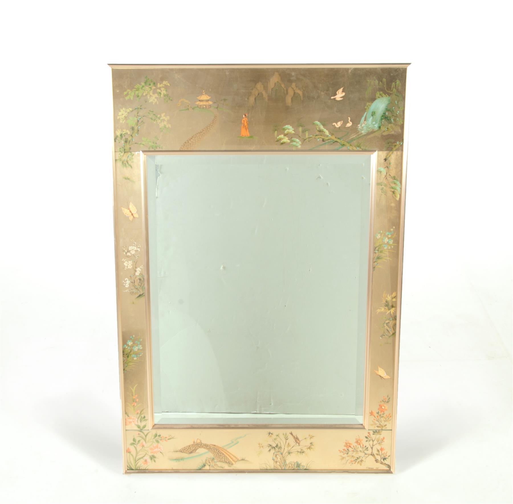 Appraisal: LABARGE CHINOISERIE-STYLE MIRROR Holland Michigan th quarter- th century Reverse