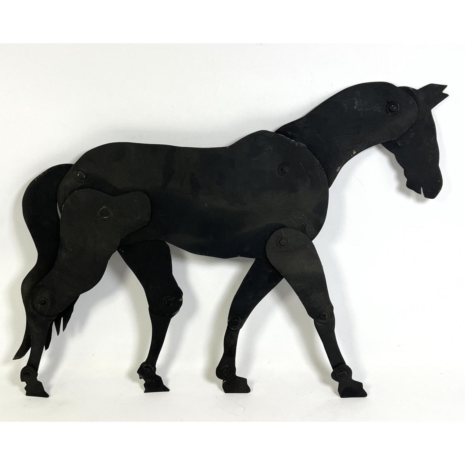 Appraisal: Equestrian Horse Wall Sculpture Posable All jointed construction to arrange