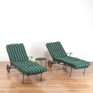 Appraisal: Pair Russell Woodard Sculptura chaises and table Pair Russell Woodard