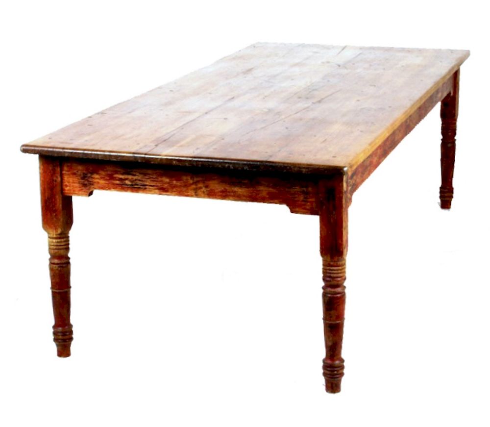 Appraisal: Primitive Farmhouse Harvest Table LARGE Featured in this lot is