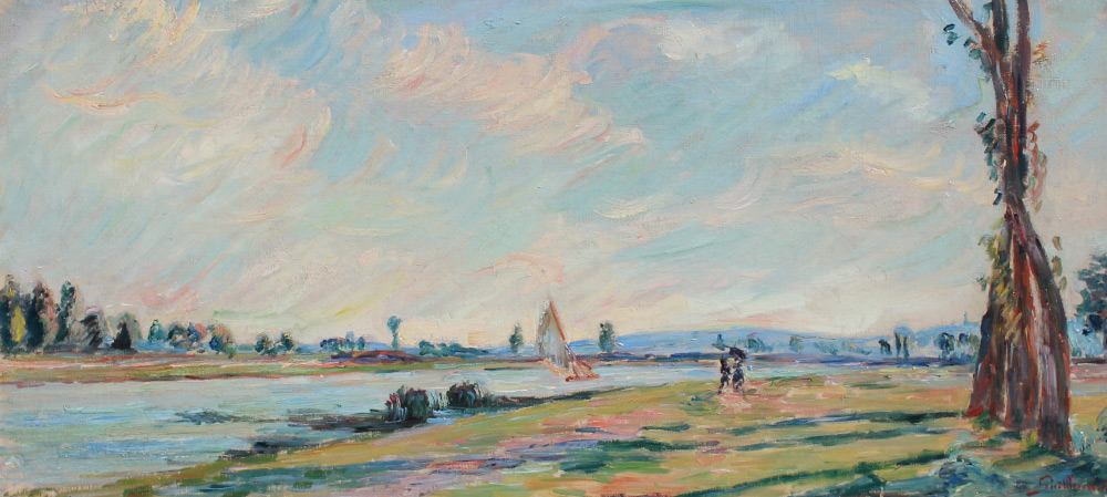 Appraisal: GUILLAUMIN Jean Baptiste Armond French - ''Bords de Riviera'' Oil