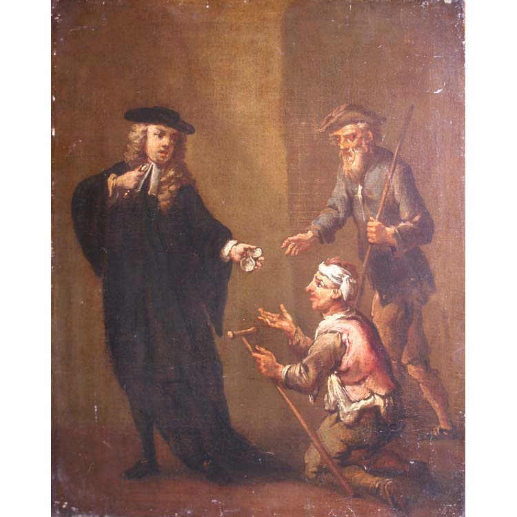 Appraisal: Italian School th Century Rich Man Poor Man Oil on