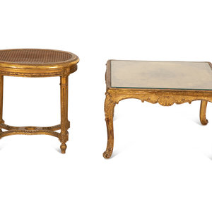 Appraisal: A Louis XVI Style Cane-Top Oval Table and a Louis