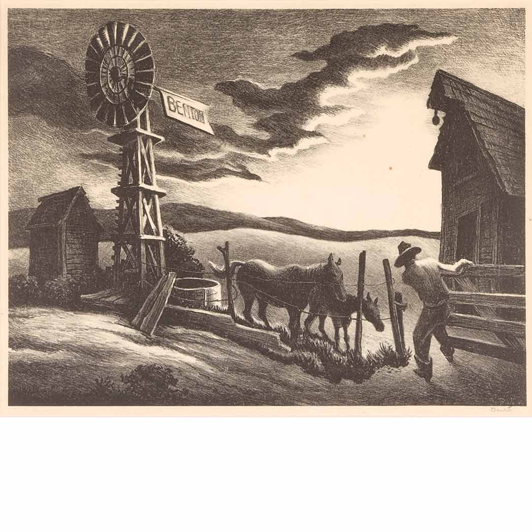 Appraisal: Thomas Hart Benton - NEBRASKA EVENING FATH Lithograph signed in