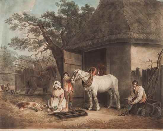 Appraisal: John Raphael Smith - Feeding the pigs mezzotint after George