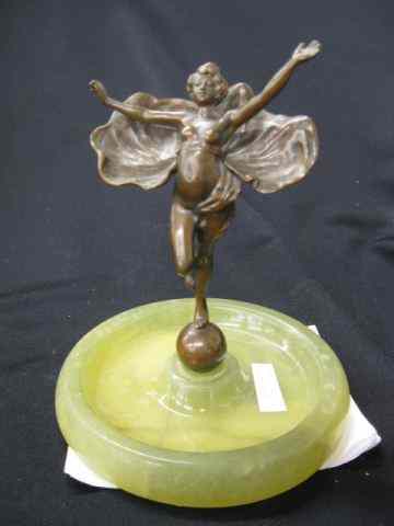 Appraisal: Andor Ruff Bronze Nude Deco Lady onyx base - ''