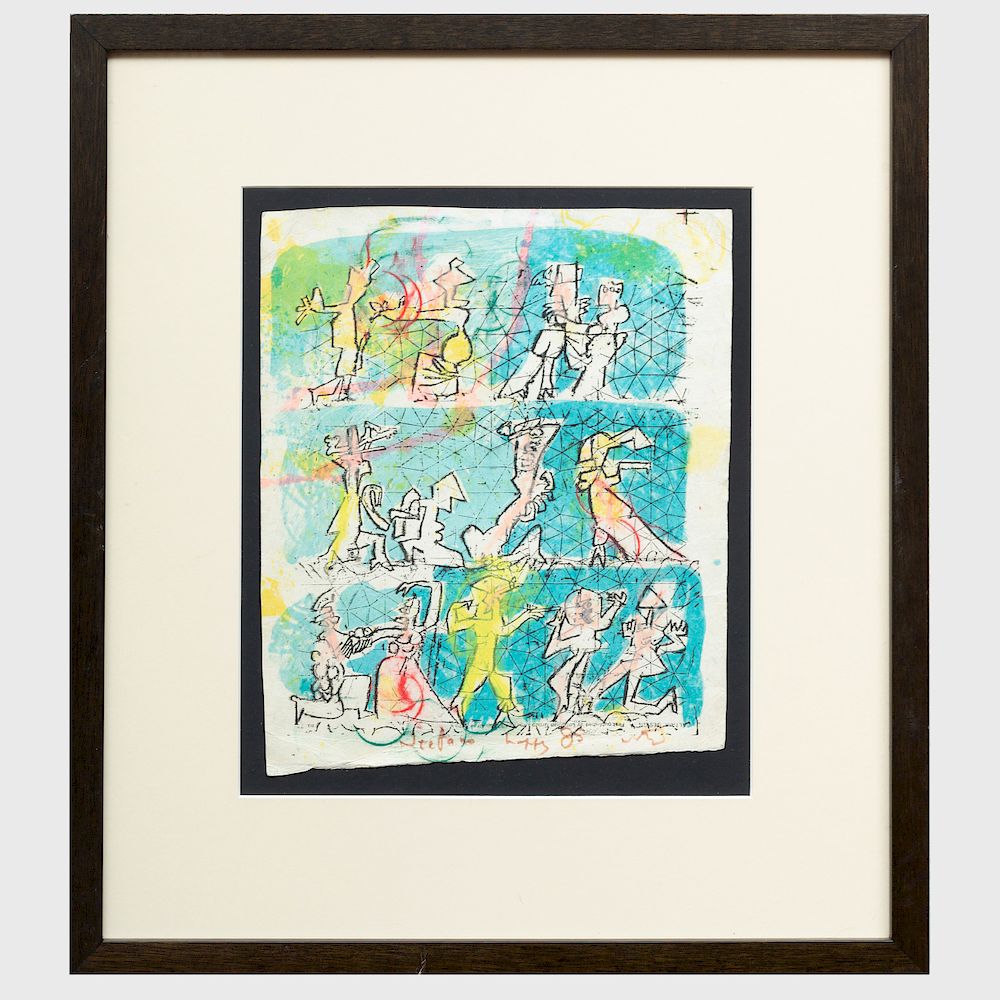 Appraisal: Roberto Matta - Untitled Mixed media on paper signed 'Matta'