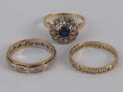 Appraisal: A mixed lot comprising two carat gold rings and a