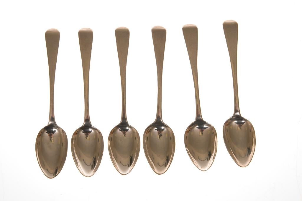 Appraisal: SET OF SIX GEORGE IV SILVER TEASPOONS THOMAS COX SAVORY