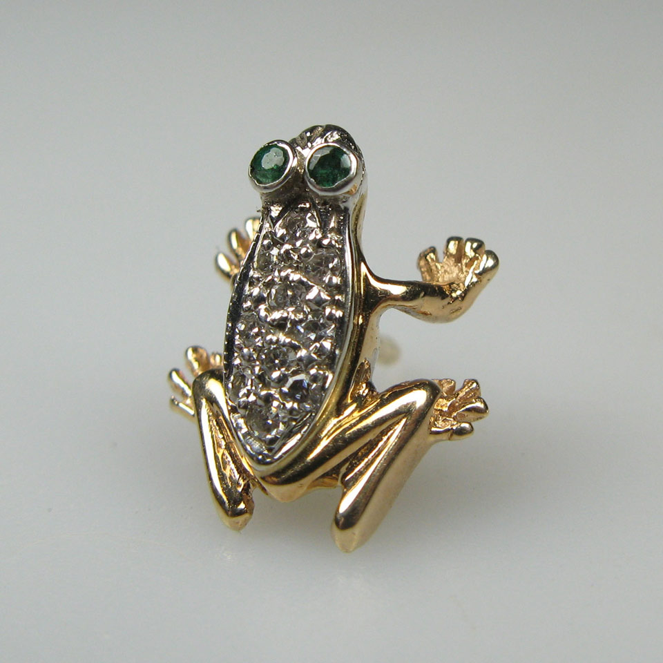 Appraisal: k Yellow Gold Lapel Pin formed as a frog and