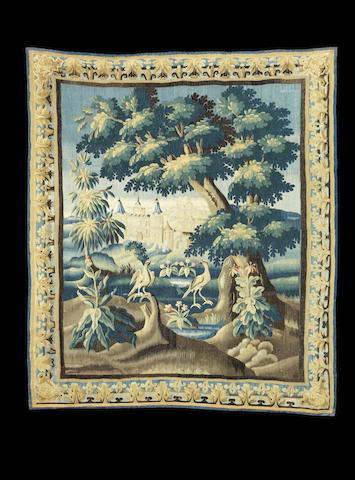 Appraisal: An early th century Aubusson verdure tapestry woven in wools