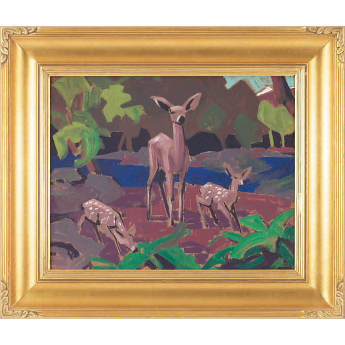 Appraisal: Conrad Buff American - ''Deer in a Landscape '' c