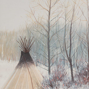 Appraisal: Dustin Lyon American b Tee Pee in the Winter Woods