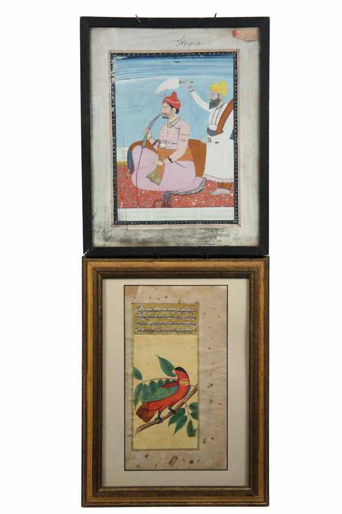 Appraisal: INDO-PERSIAN MINIATURES - Indo-Persian Gouaches the first of a Maharajah