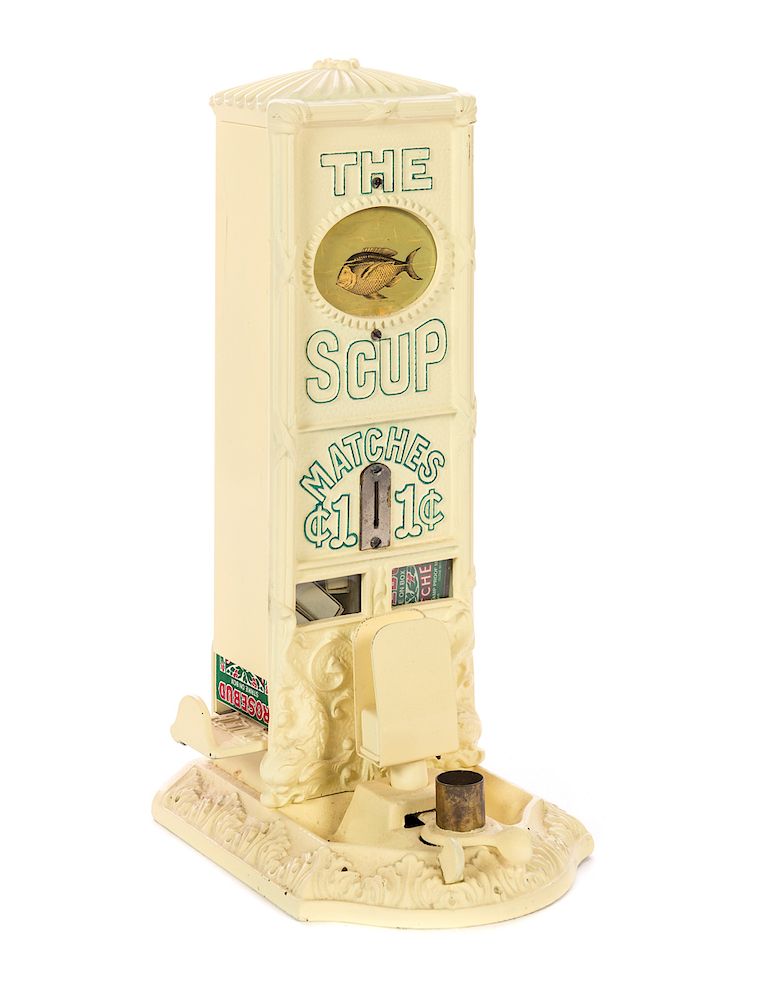 Appraisal: The Scup Cent Match Dispenser Measures tall wide Good original