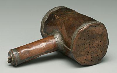 Appraisal: Copper shaker shaped as broad-head mallet star-shaped holes in one