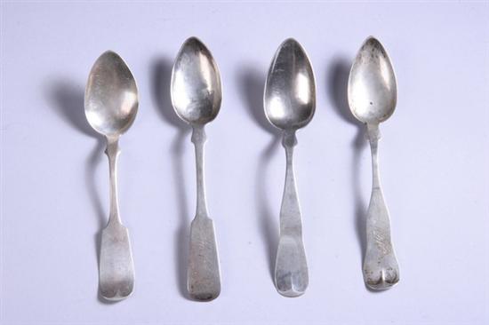 Appraisal: AMERICAN COIN SILVER TEASPOONS Early to mid- th century Including