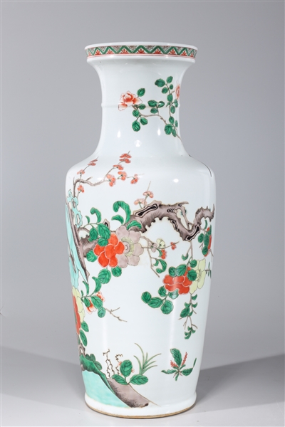 Appraisal: Chinese famille verte enameled porcelain vase with flowers and birds