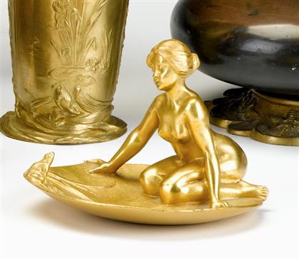 Appraisal: Antoine Bofill French - 'kiss me' vide poche Bronze gilt