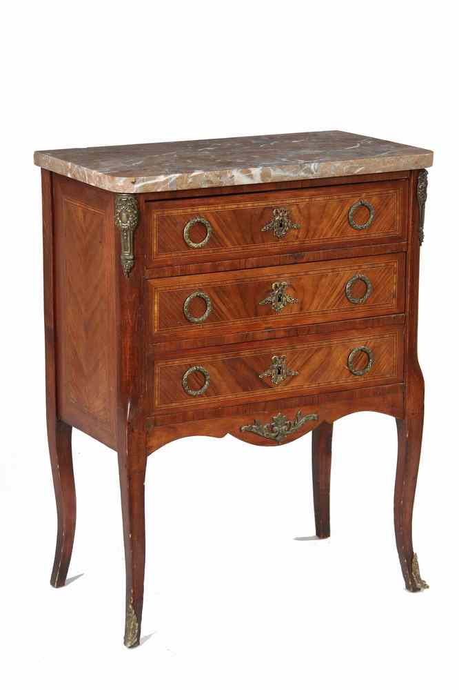 Appraisal: FRENCH COMMODE - Custom French Louis XIV Style Three-Drawer Commode