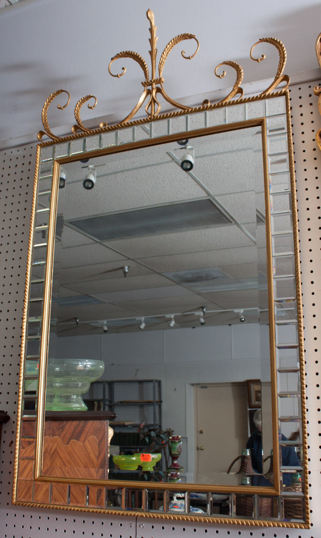 Appraisal: Giltwood wall mirror with mirrored band