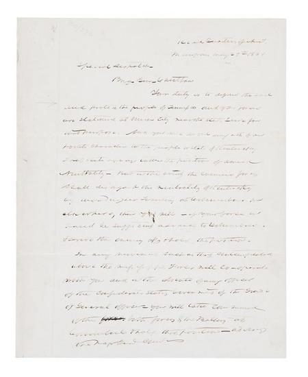 Appraisal: TENNESSEE - Gideon Johnson PILLOW Letter written in the hand