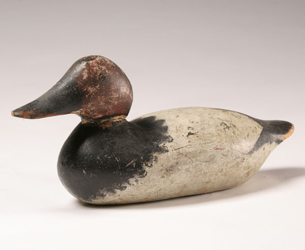 Appraisal: Hand carved duck decoy old painted wooden body remnants of