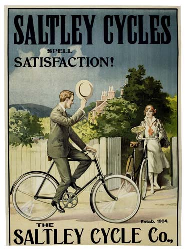 Appraisal: ANONYMOUS SALTLEY CYCLES SPELL SATISFACTION x inches Condition B restored