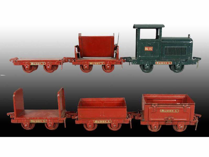 Appraisal: Pressed Steel Buddy L Industrial Train Set Description Round house