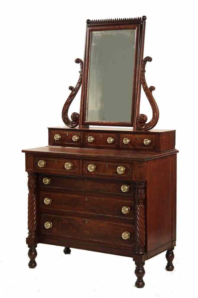 Appraisal: DRESSER - Federal Period Mahogany Dresser with Mirror in the