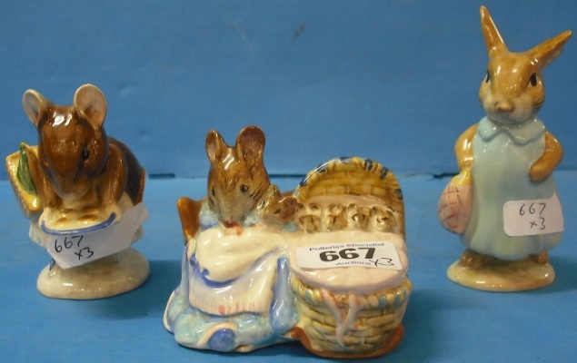 Appraisal: Beswick Beatrix Potter figures Hunca Munca BP Appley Dappley BP